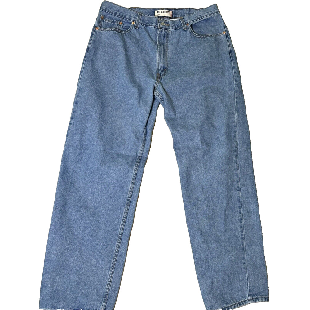 Levi's 550 Jeans, Relaxed Fit,‎ Men's Size 42X34 ( 38X32), Blue Denim